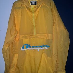Champion Bright Yellow Hooded Windbreaker